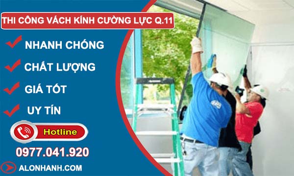 dịch vụ thi công vách kính cường lực quận 11