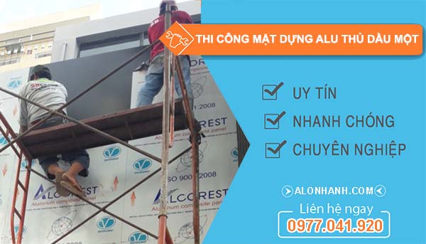 thi công mặt dựng alu thủ dầu một