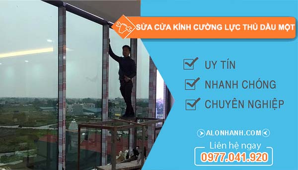 thi công sửa kính cường lực thủ dầu một