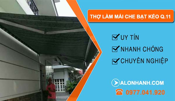 thi công thợ làm mái che bạt kéo quận 11
