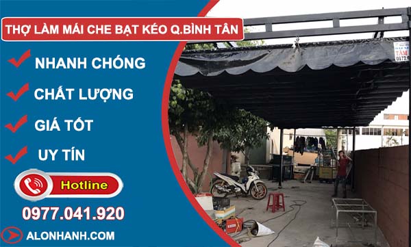 thi công thợ làm mái che bạt kéo quận bình tân