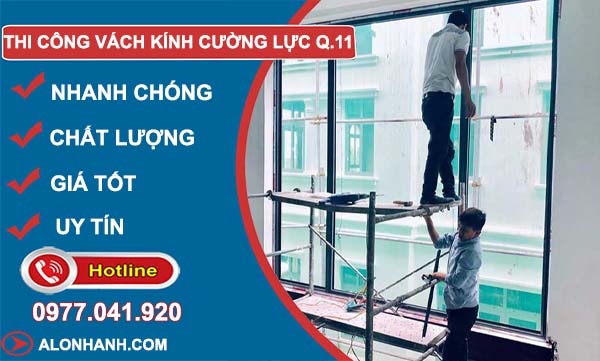 thi công vách kính cường lực quận 11