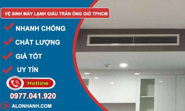 Thi công vệ sinh máy lạnh giấu trần ống gió tphcm