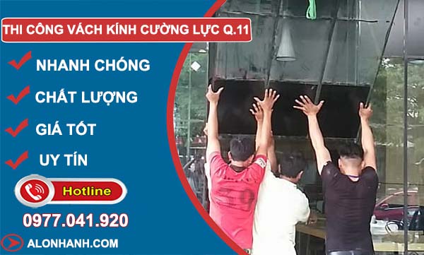 thợ thi công vách kính cường lực quận 11