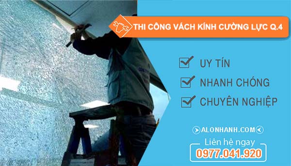thợ thi công vách kính cường lực quận 4