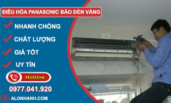 xử lý điều hòa panasonic báo đèn vàng