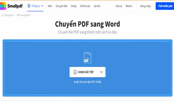 chuyển đổi file PDF sang Word trực tuyến bằng SmallPDF