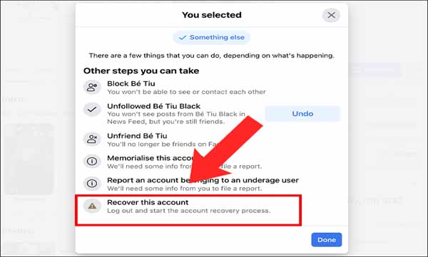 Hướng dẫn cách lấy lại Facebook cũ bước 3