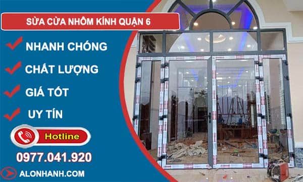 sửa cửa nhôm kính quận 6