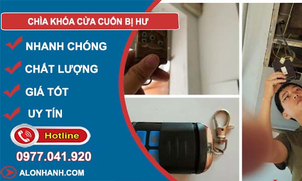 chìa khoá cửa cuốn bị hư