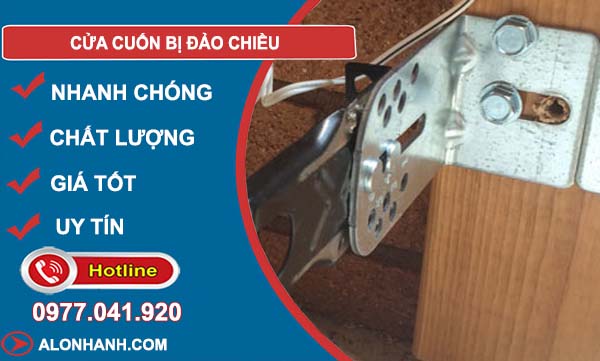 cửa cuốn bị đảo chiều