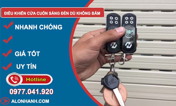 điều khiển cửa cuốn sáng đèn dù không bấm