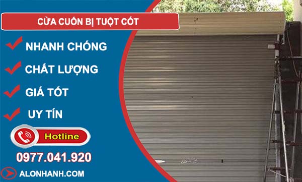 khắc phục cửa cuốn bị tuột cót