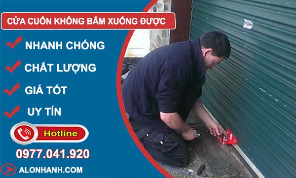 khắc phục cửa cuốn không bấm xuống được