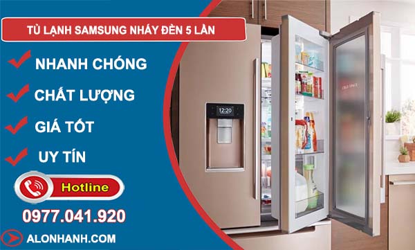 nguyên nhân tủ lạnh samsung báo lỗi nháy đèn 5 lần
