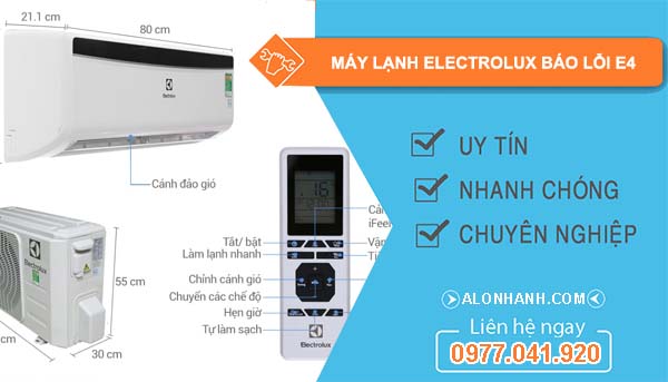 sửa máy lạnh electrolux báo lỗi e4