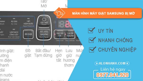 màn hình máy giặt samsung bị mờ