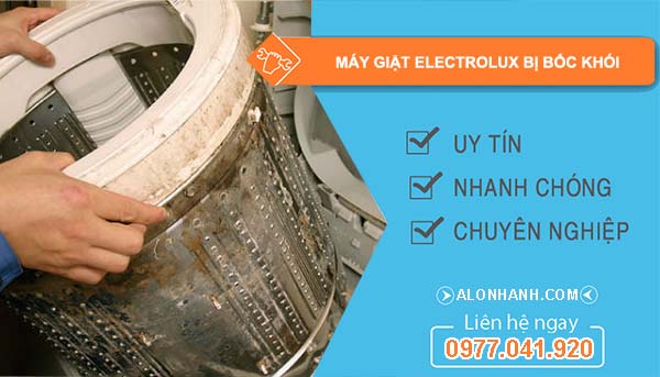 máy giặt electrolux bị bốc khói