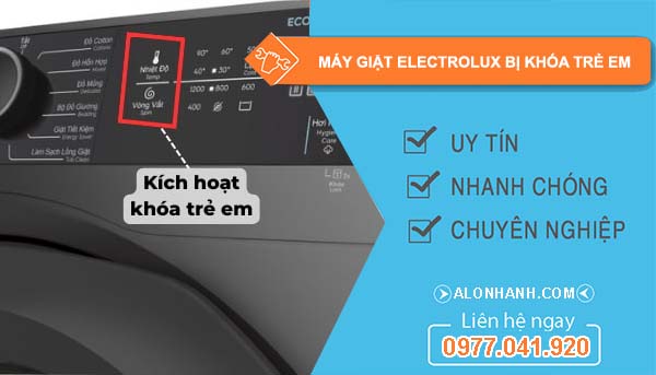 máy giặt electrolux bị khóa trẻ em