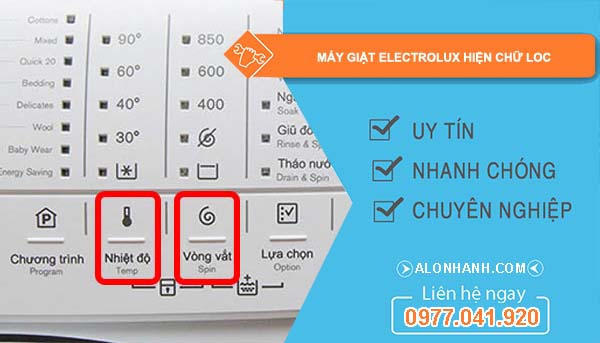 nguyên nhân máy giặt electrolux hiện chữ loc