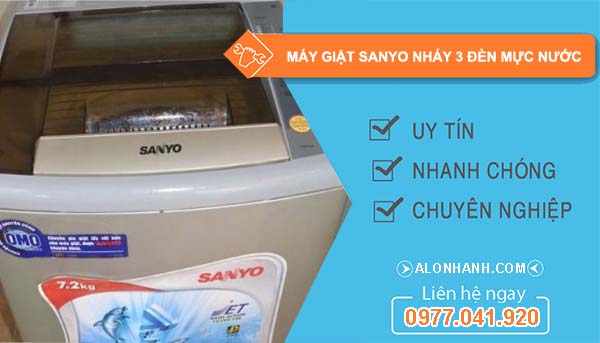 nguyên nhân máy giặt sanyo nháy 3 đèn mực nước