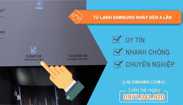 nguyên nhân tủ lạnh samsung nháy đèn 4 lần