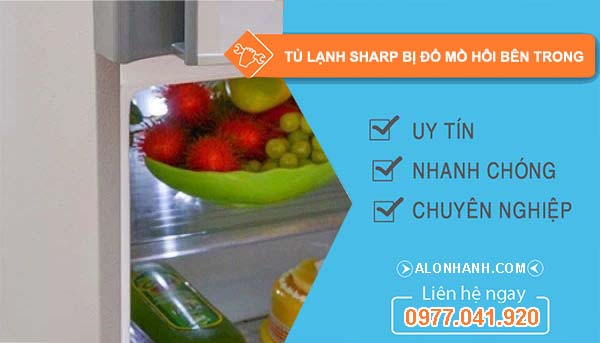nguyên nhân tủ lạnh sharp bị đổ mồ hôi bên trong