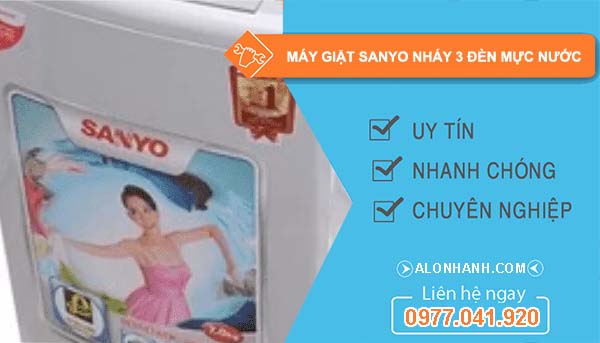 sửa máy giặt sanyo nháy 3 đèn mực nước