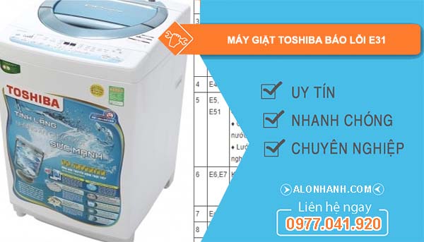 sửa máy giặt toshiba báo lỗi e31