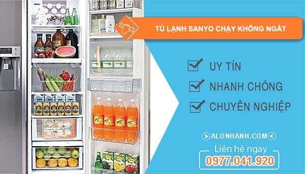 sửa tủ lạnh sanyo chạy không ngắt