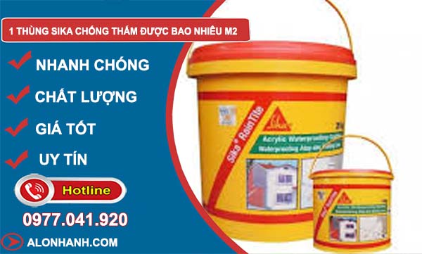 1 thùng Sika chống thấm được bao nhiêu m2