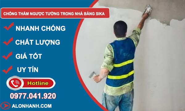 chống thấm ngược tường trong nhà bằng sika
