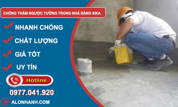 chống thấm ngược tường trong nhà bằng sika