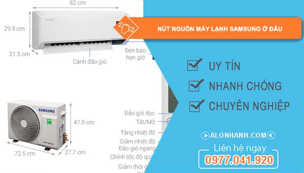 nút nguồn máy lạnh smsung ở đâu