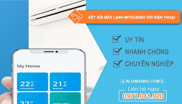 tìm cách kết nối máy lạnh mitsubishi với điện thoại