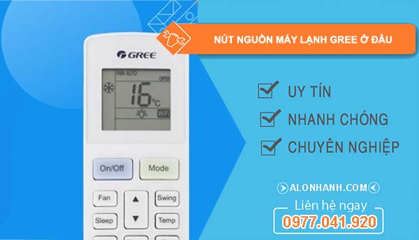 tìm nút nguồn máy lạnh gree ở đâu