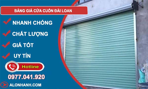 bảng giá cửa cuốn đài loan mới nhất