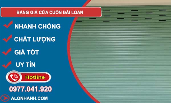 bảng giá cửa cuốn đài loan