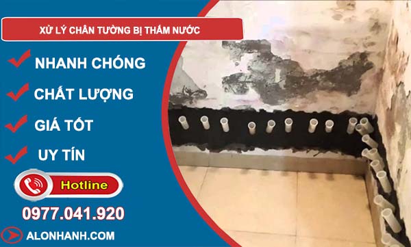 cách xử lý chân tường bị thấm nước