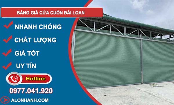 tham khảo bảng giá cửa cuốn đài loan