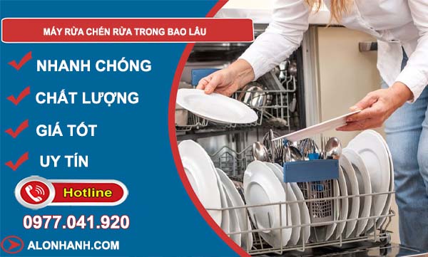 thời gian máy rửa chén rửa trong bao lâu