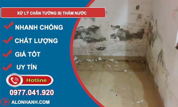 tìm cách xử lý chân tường bị thấm nước
