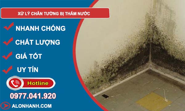 xử lý chân tường bị thấm nước