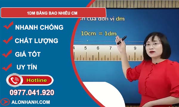 đổi 1dm bằng bao nhiêu cm