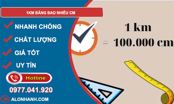 đổi 1km bằng bao nhiêu cm