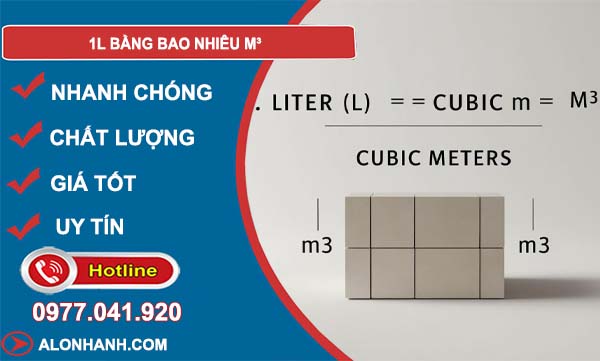 1l bằng bao nhiêu m3