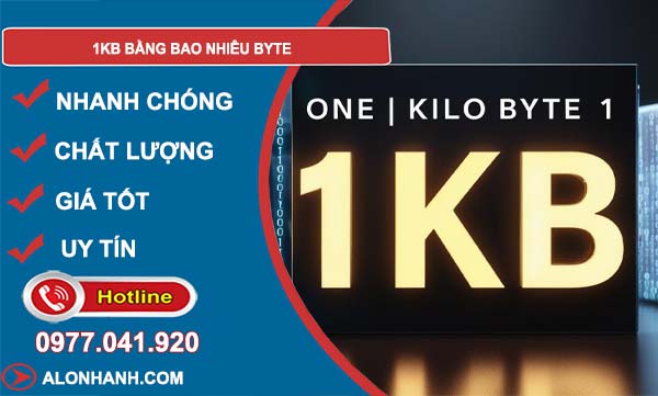 đổi 1kb bằng bao nhiêu byte