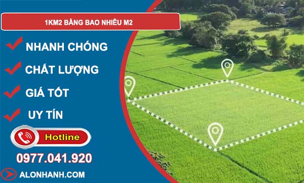 đổi 1km2 bằng bao nhiêu m2