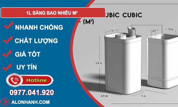 đổi 1l bằng bao nhiêu m3
