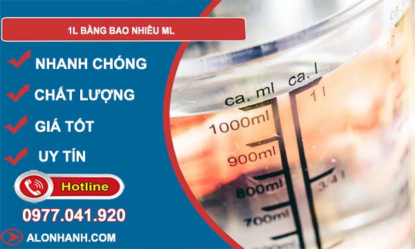 đổi 1l bằng bao nhiêu ml